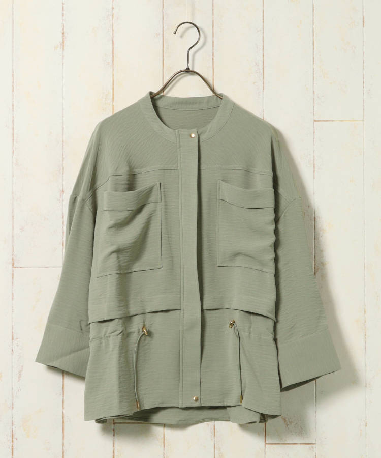 ≪SALE≫【WEB限定】麻ライクサファリジャケット