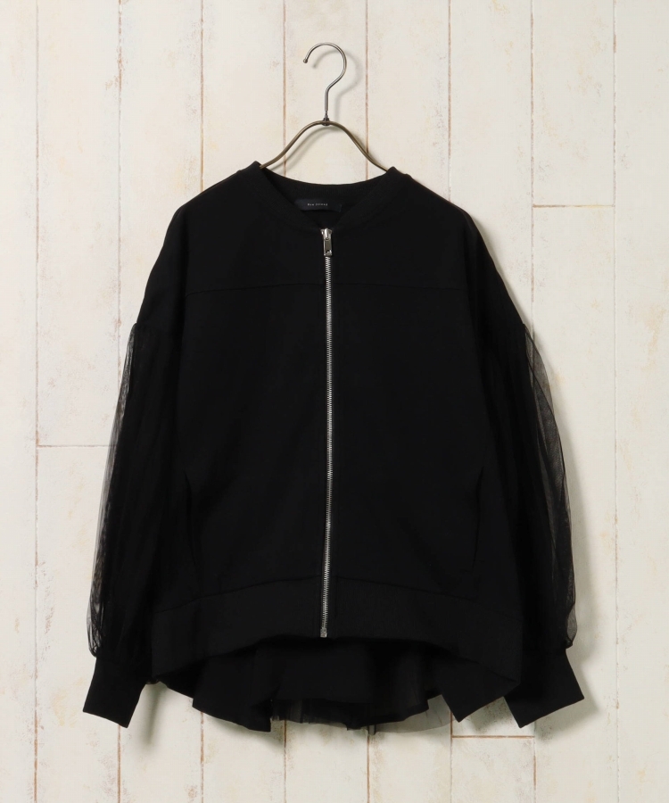 ≪SALE≫【WEB限定】ポンチ×チュールプリーツブルゾン