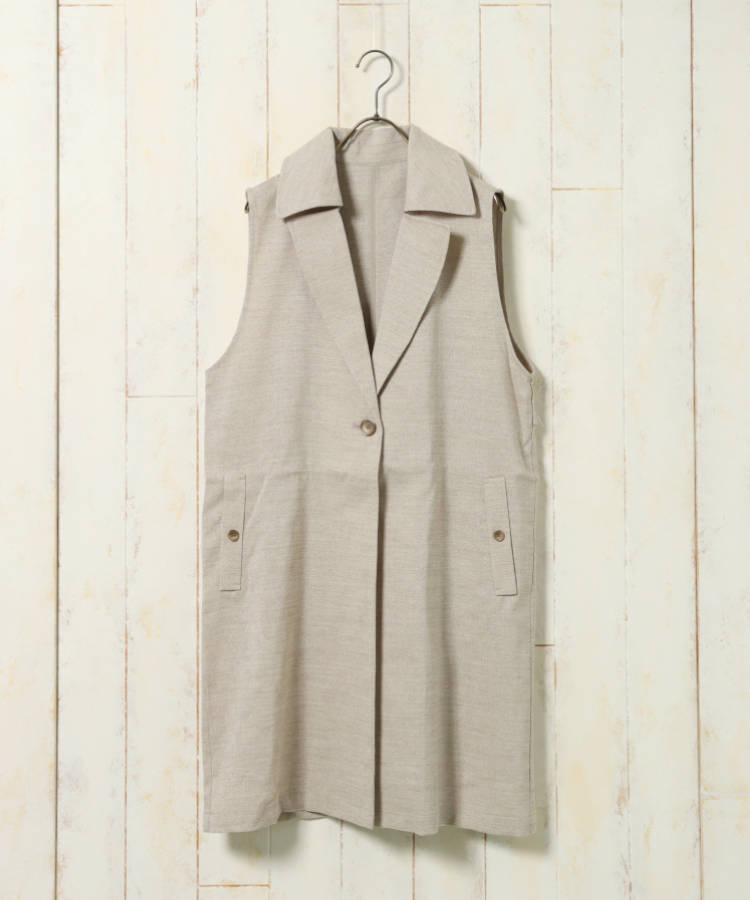 ≪SALE≫【WEB限定】リネンライクスリーブレスジャケット