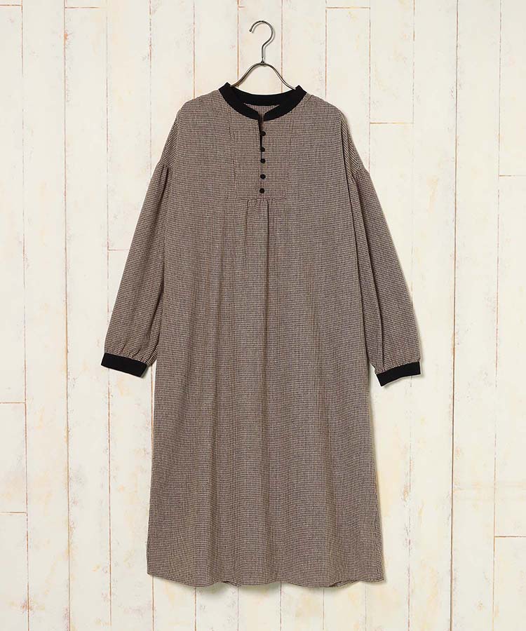 カフタンチェックワンピース