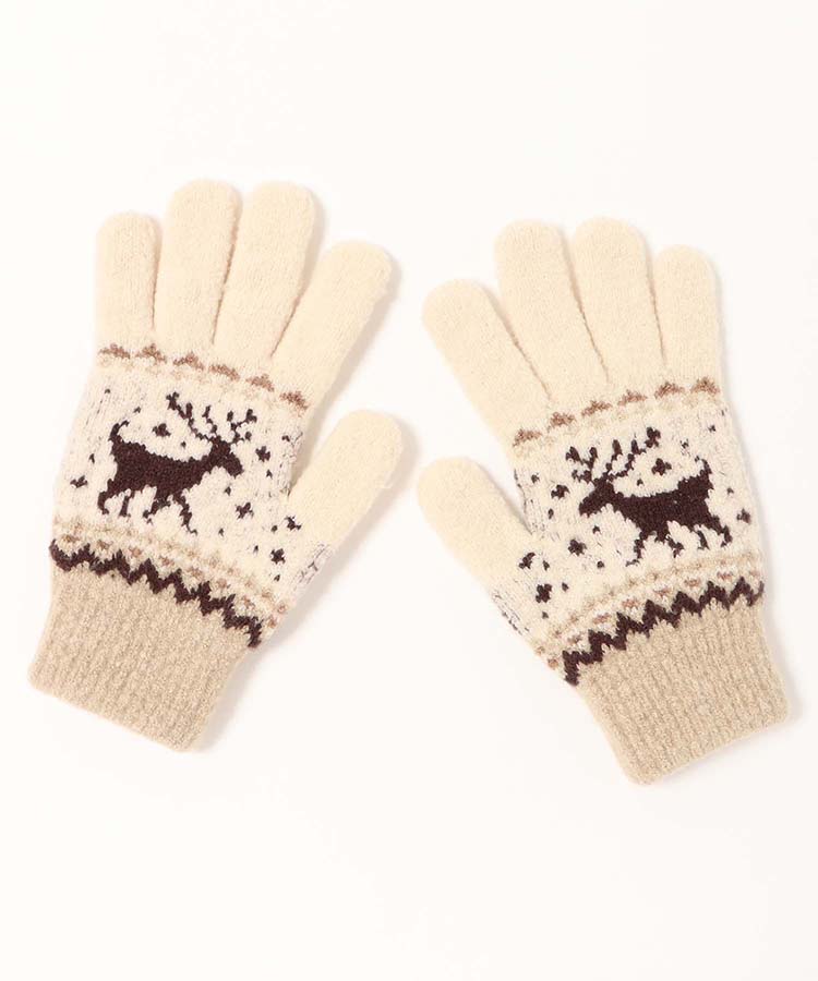 裏起毛トナカイニットグローブ