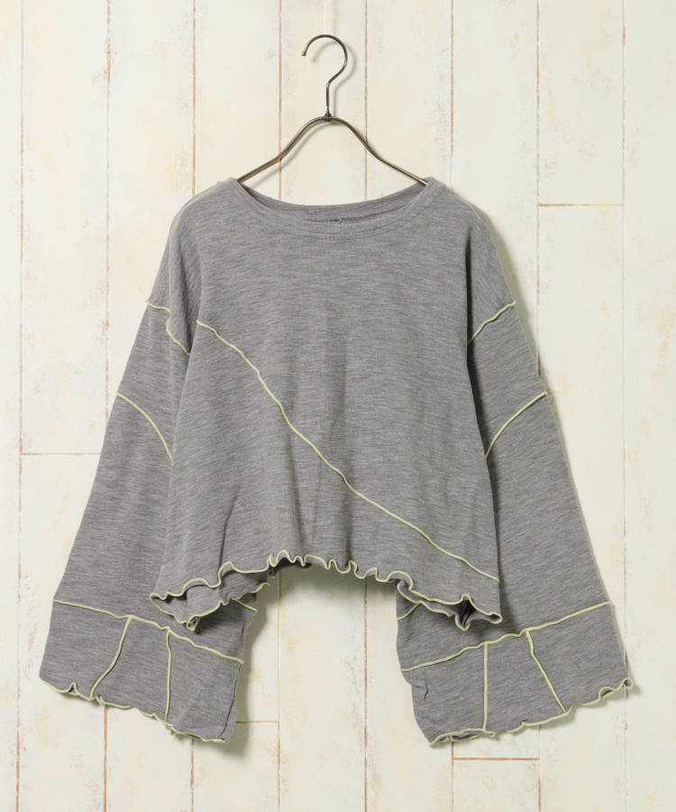 ≪SALE≫【WEB限定】配色メローショートトップス
