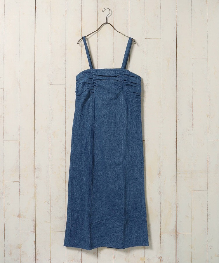 ≪SALE≫【WEB限定】デニムギャザーワンピース