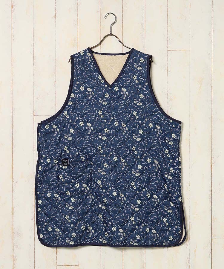 ボアキルトフラワーエプロン