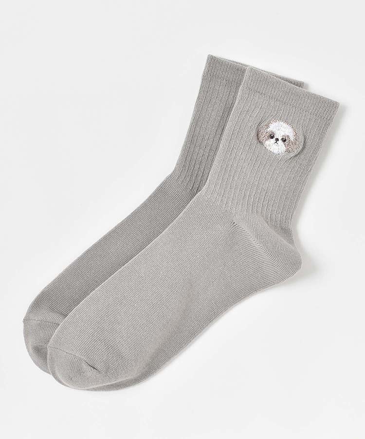 ドッグ刺繍ソックス