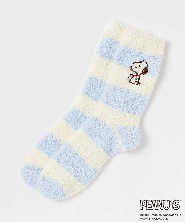 スヌーピーふわもこサガラ刺繍ソックス