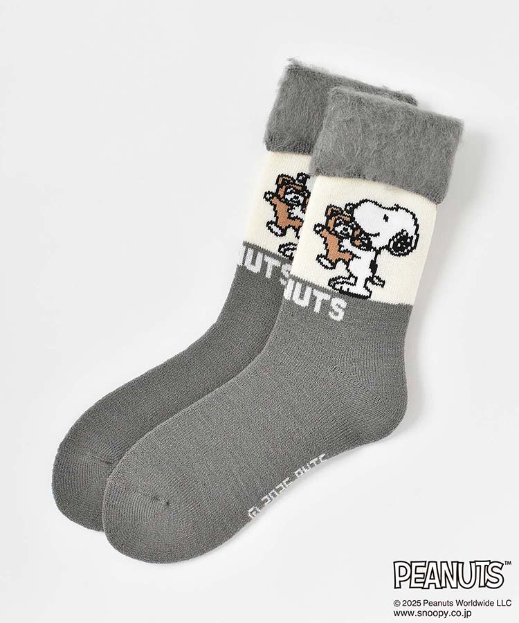 スヌーピーベア裏起毛ソックス