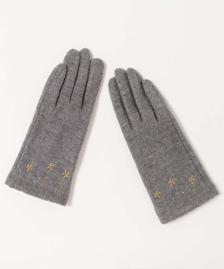 指フードフラワー刺繍グローブ