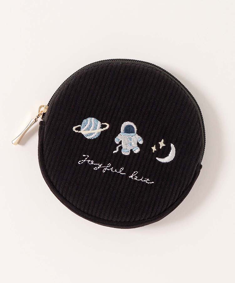 ジョイフルビットコーデュロイサークルミニポーチ