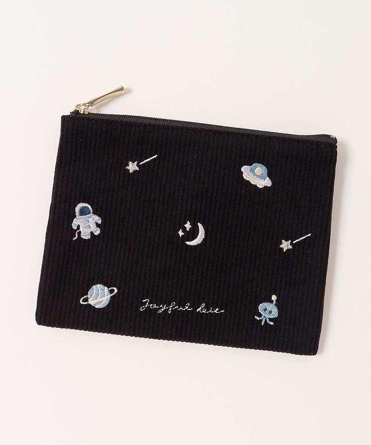 ジョイフルビットコーデュロイフラットポーチ