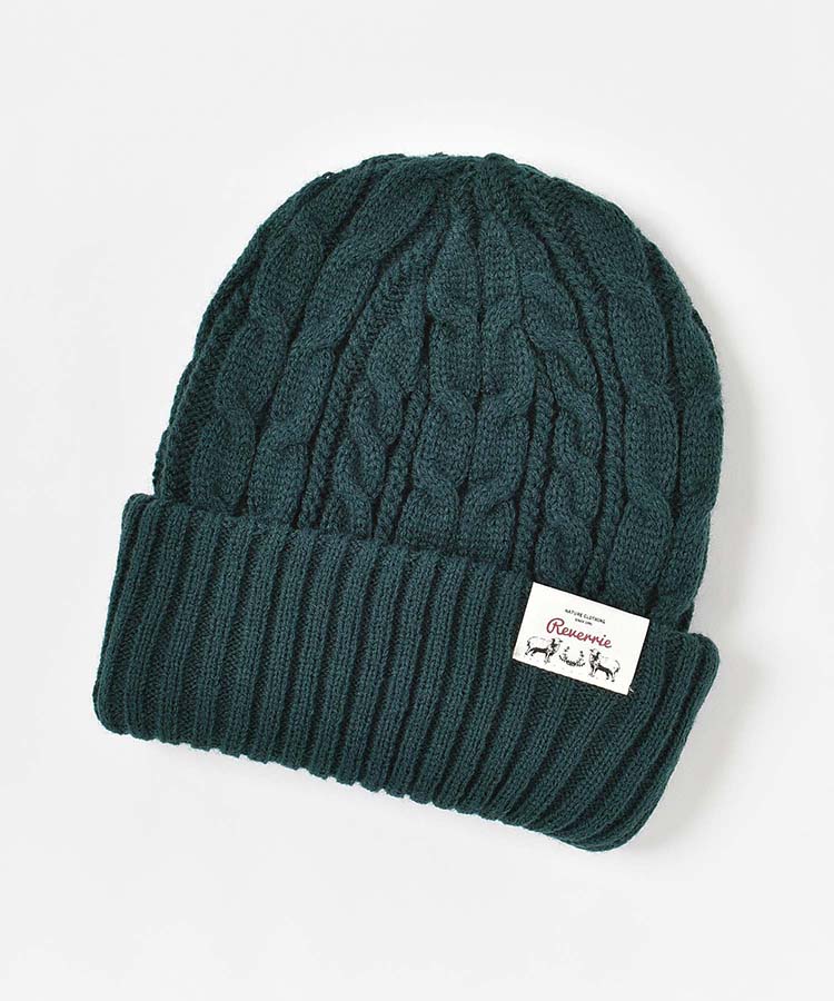 リバーシブル2WAYリブ＆ケーブルニット帽