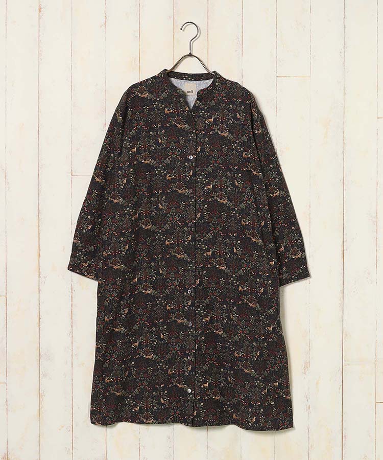 森の中の動物たち前開きワンピース