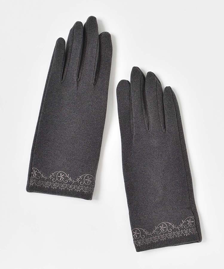 指フードレース刺繍グローブ