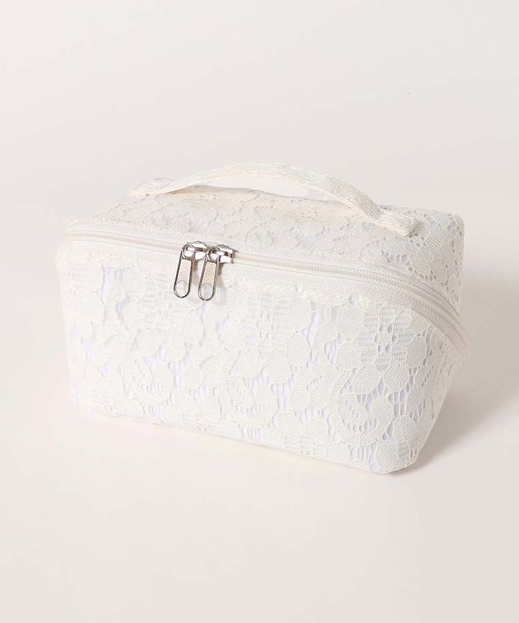 レース刺繍ビッグメイクポーチ