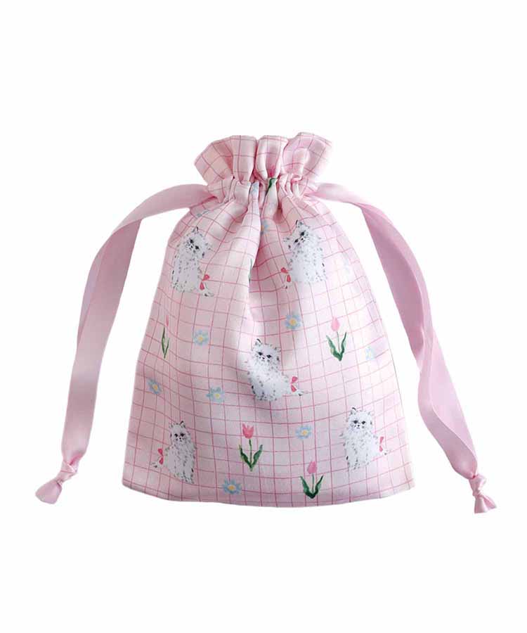 利光春華サテン巾着