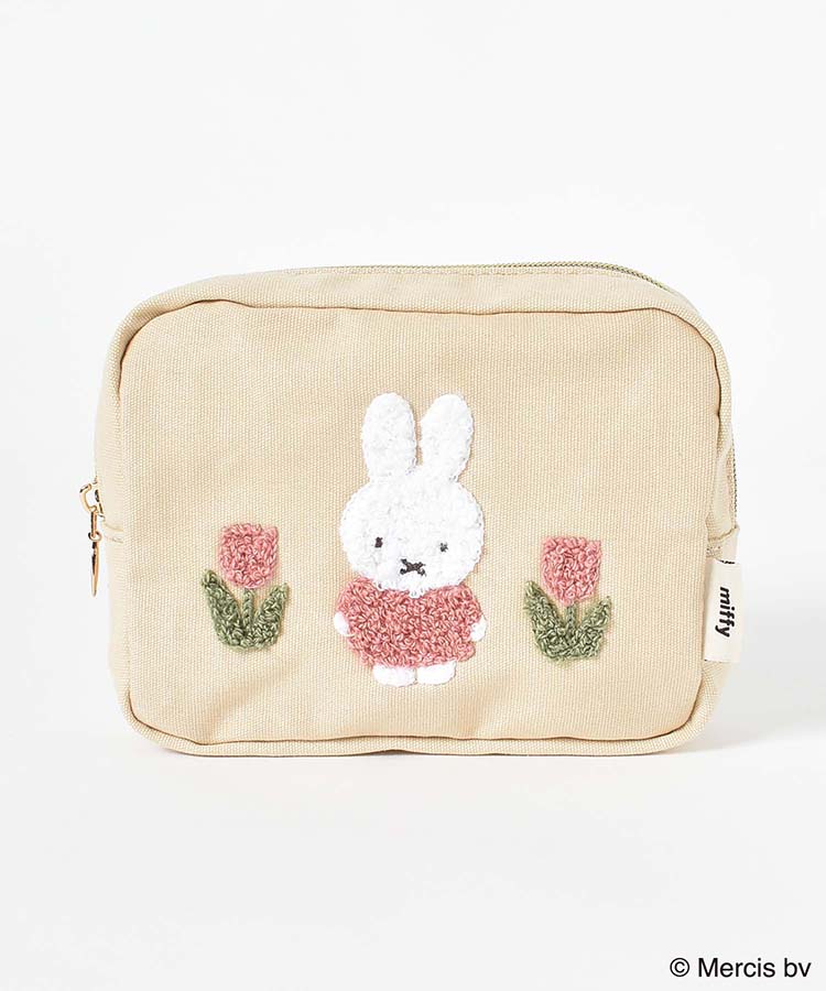 miffyスプリングサガラ刺繍スクエアポーチ