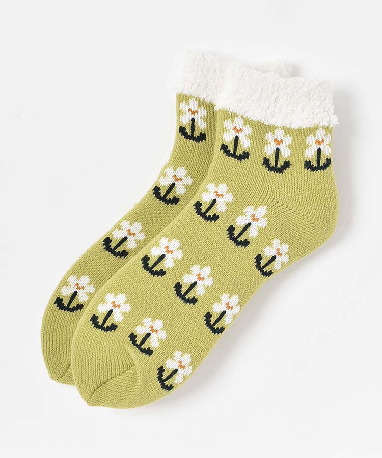 フラワー内ボアルームソックス