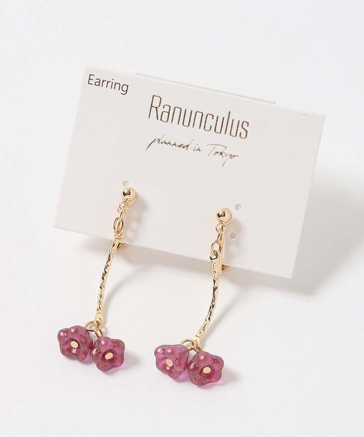 ゆらゆらフラワーチェコガラスイヤリング