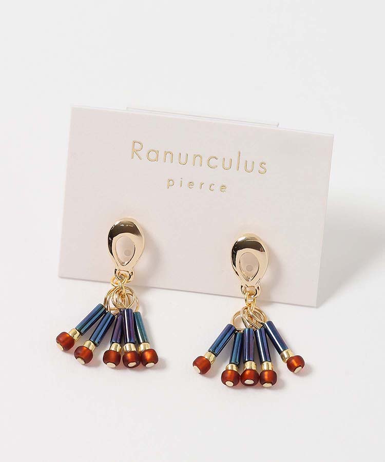 竹ビーズチェコガラスピアス