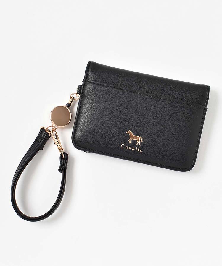 cavalloリール付2つ折りパスケース