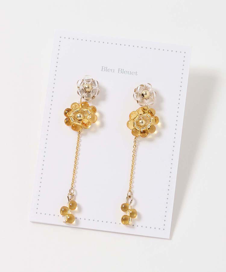 お花2連ビーズピアス