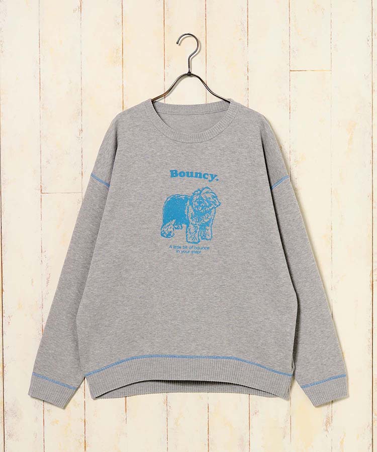 Bouncy.フロッキープリントニットプルオーバー