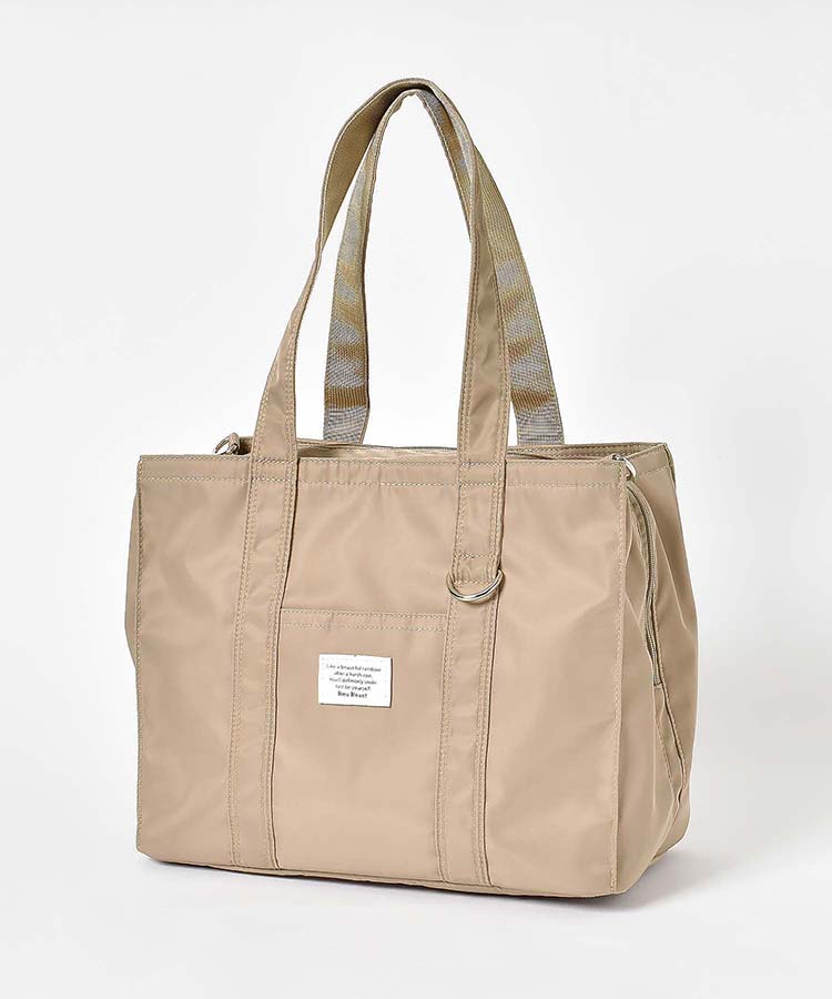 スクエア多ポケットナイロントート