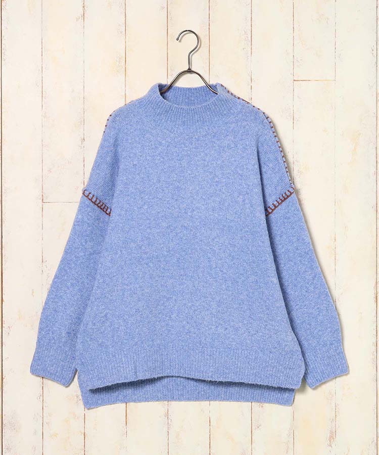 天竺配色ハンドステッチプルオーバー