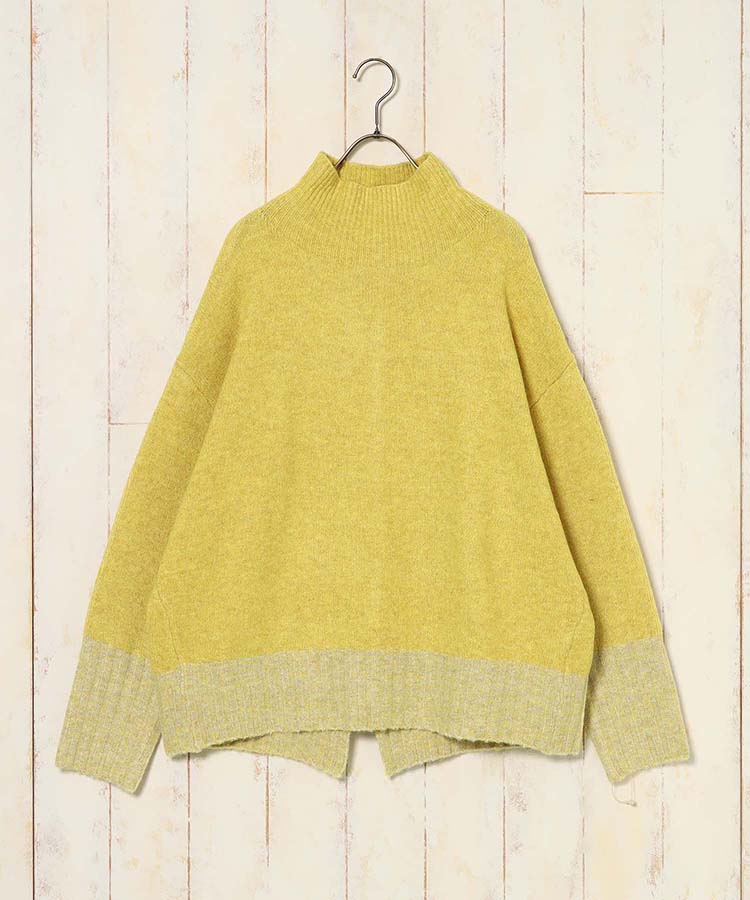 ≪SALE≫MIX配色ストレッチニットプルオーバー