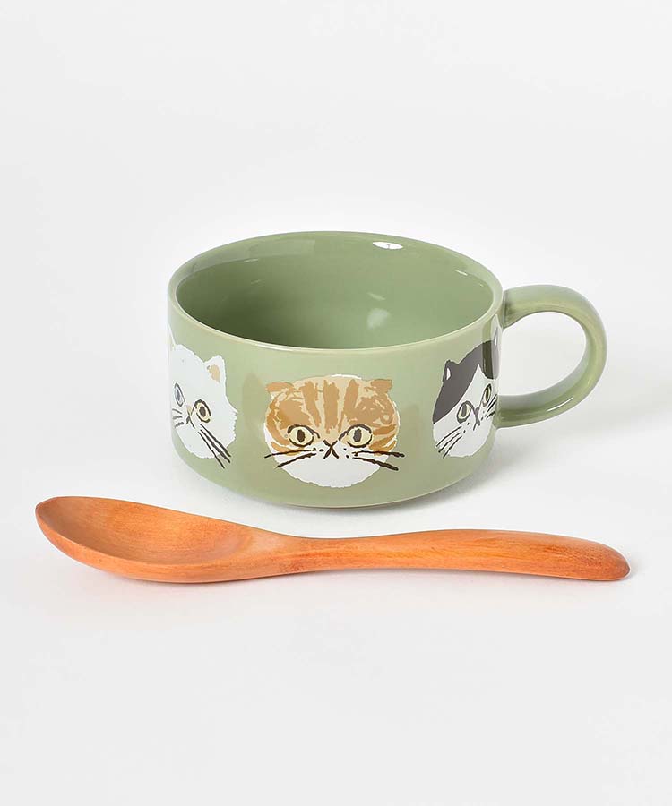 アイラブキャットスプーン付きスープマグ