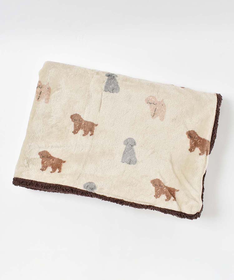 ボア付プリントブランケット