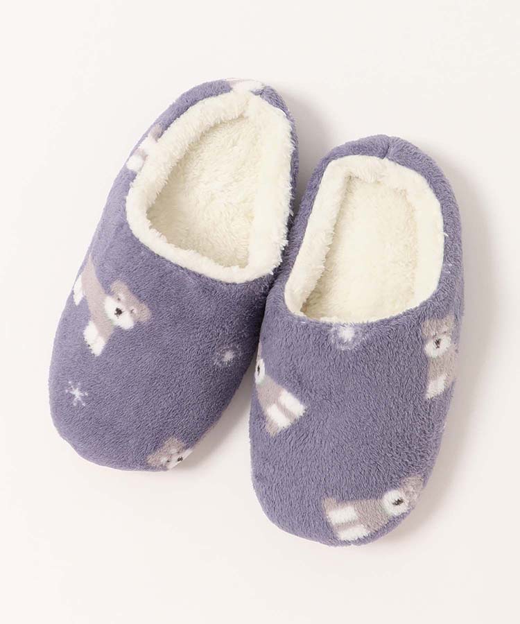 サンゴパイル総柄ルームシューズ