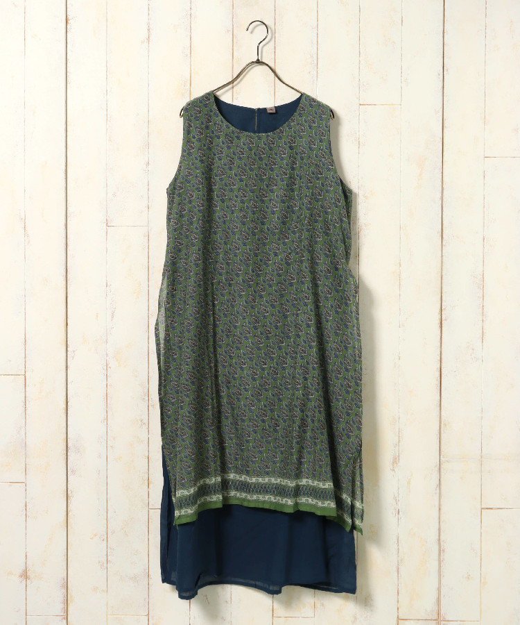 ≪SALE≫袖なしペイズリーワンピース