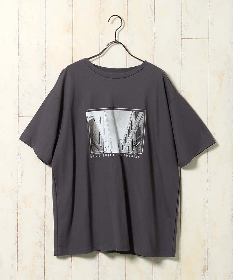 タウンフォトプリントTシャツ