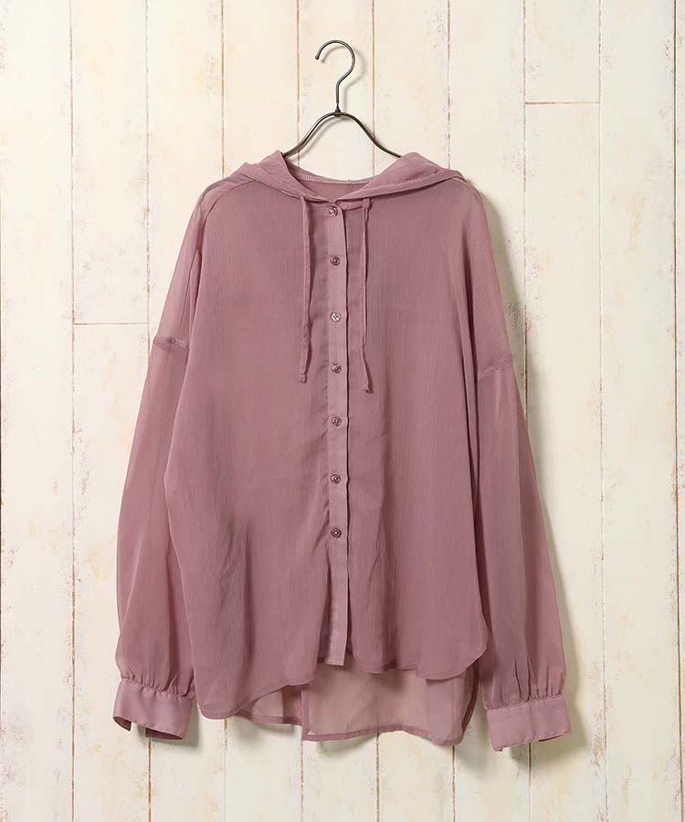 シアーフードシャツ