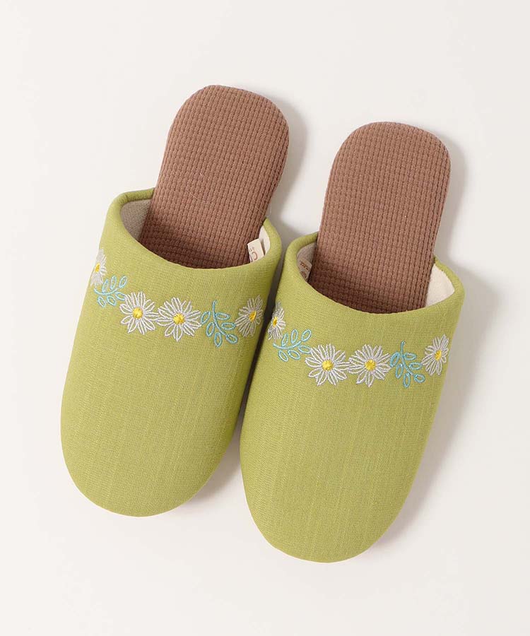 エンブロイダリーフラワースリッパ
