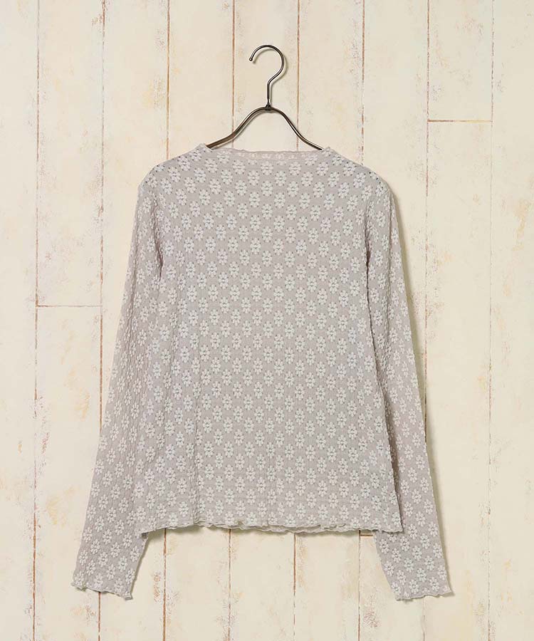 レースボトルネックロンT