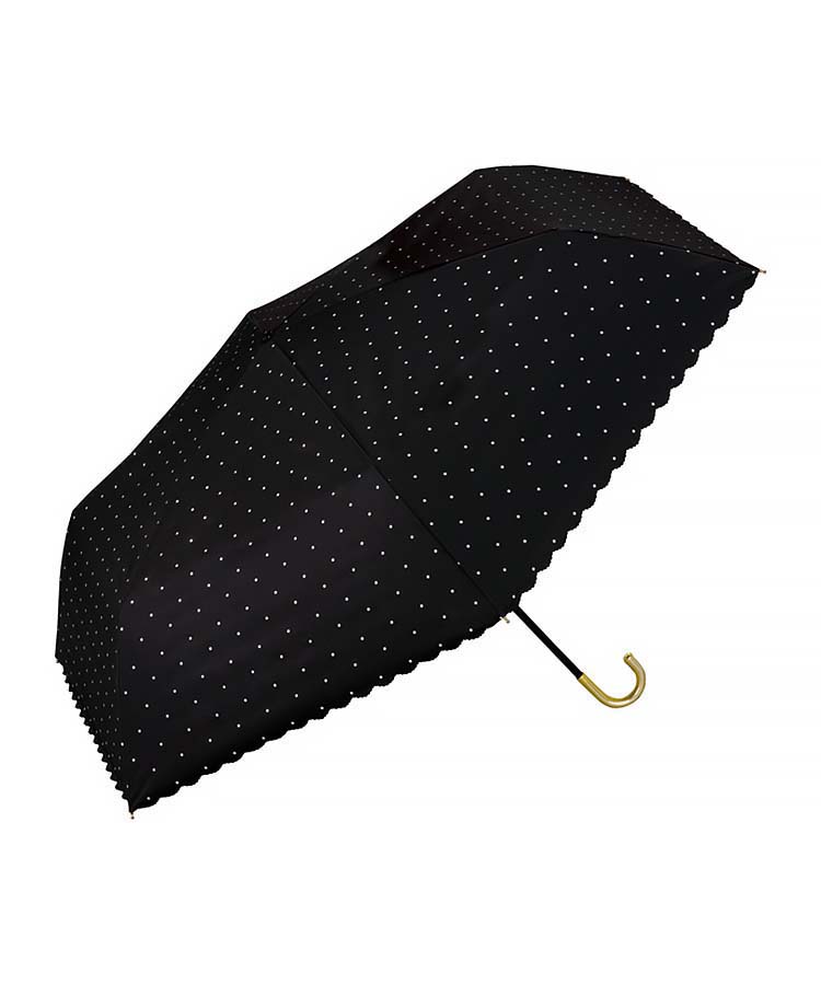 遮光ドットフラワーポイント晴雨兼用折りたたみ傘