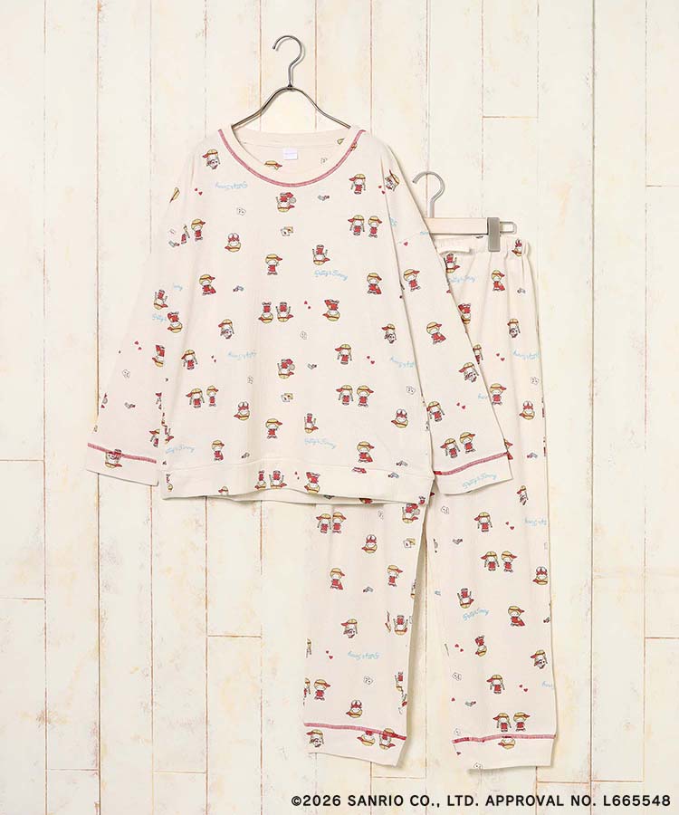 【WEB予約 2/26～順次発送】パティ＆ジミーワッフルルームウェア上下セット