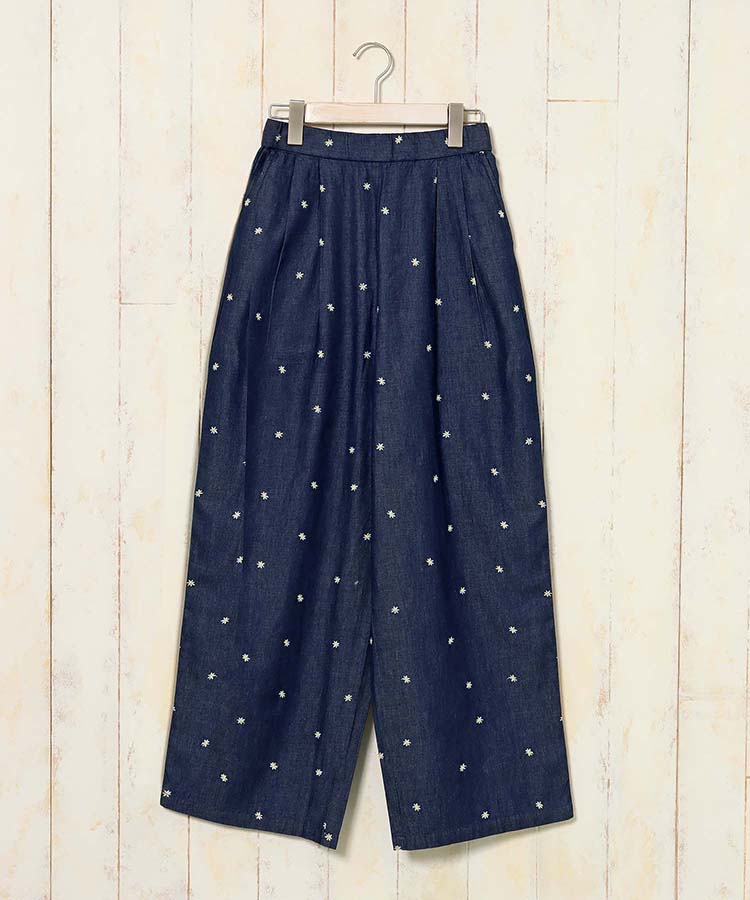 フラワー刺繍パンツ