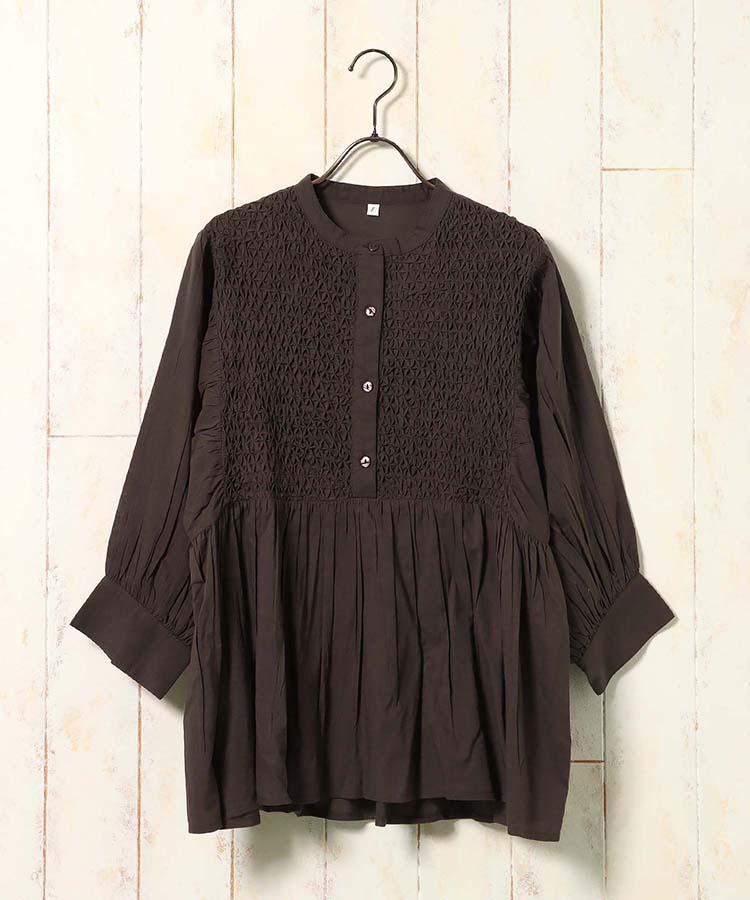 ロングスリーブスモッキングブラウス