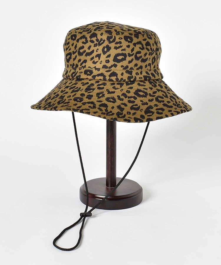 レオパードつば広ハット