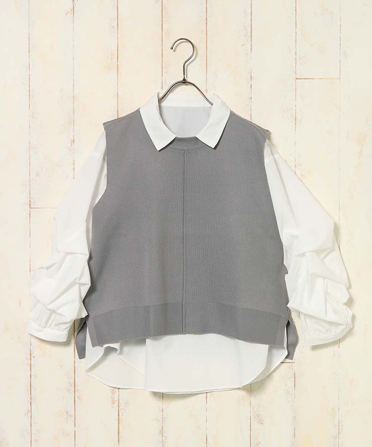ニット付きブラウス