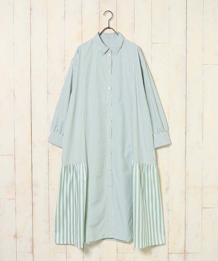 パッチワークストライプワンピース