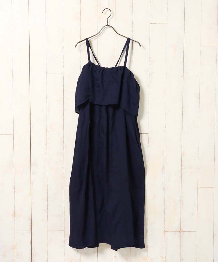 コットンガーゼデニムキャミワンピース