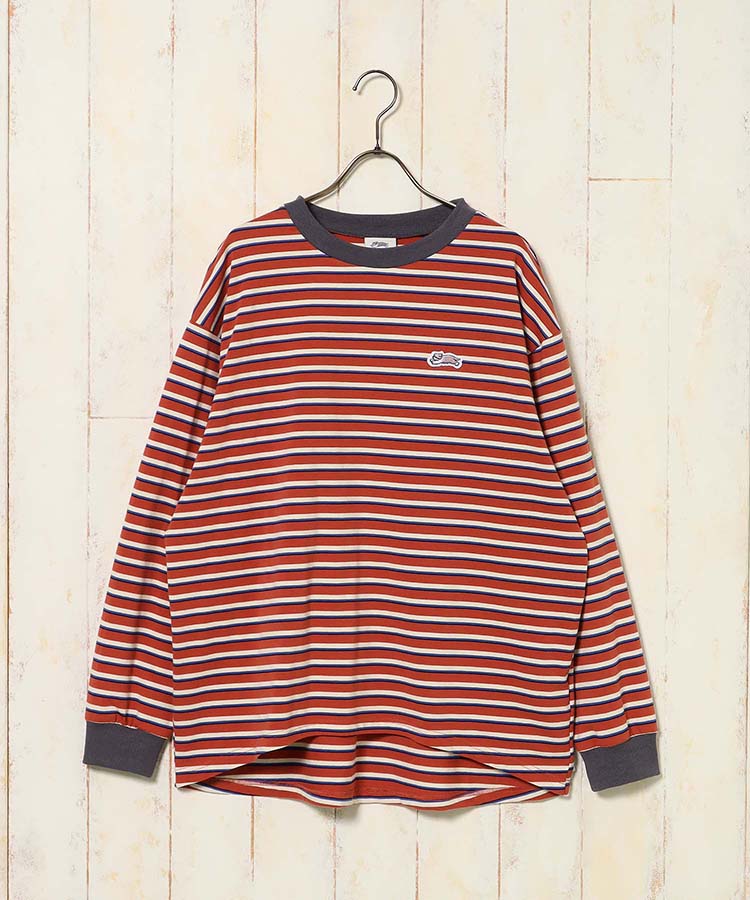 Bouncy.ワッペン付ボーダーロンT