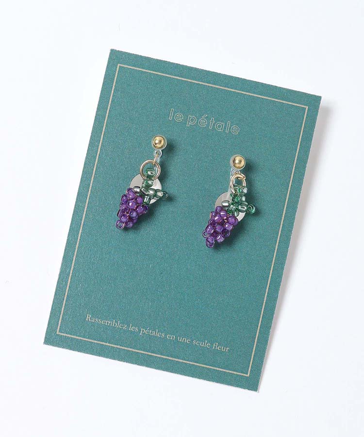 lepetaleフルーツビーズノンホールイヤリング