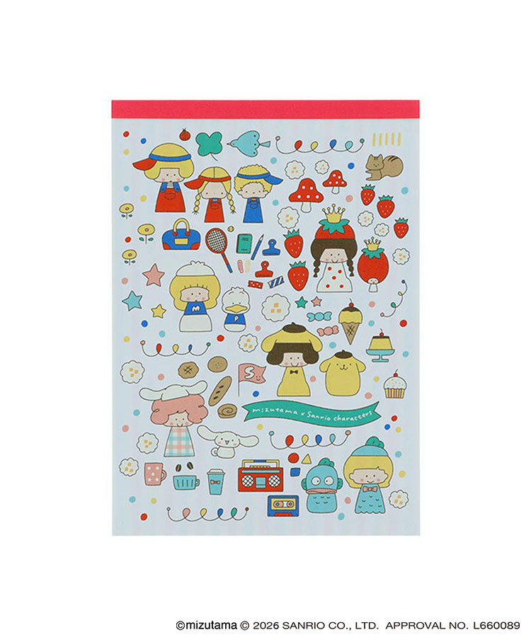 mizutama×Sanrio charactersB7メモ | Bleu Bleuet（ブルーブルーエ