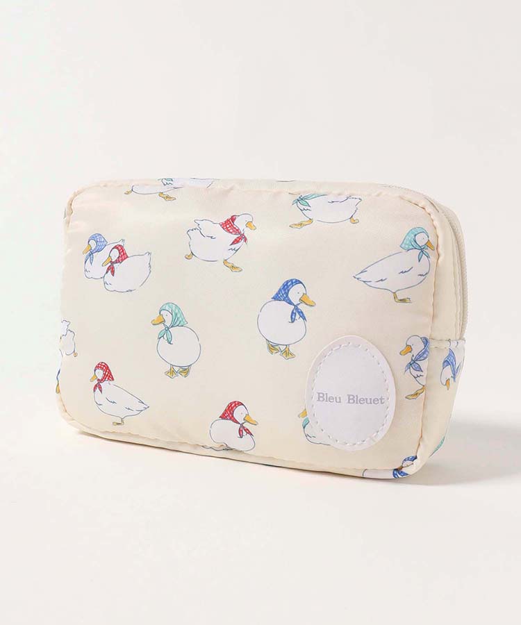 おさんぽダックサテンボックスポーチ