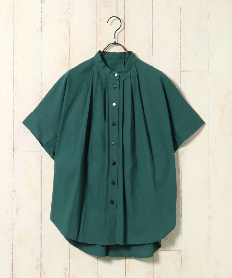 ≪SALE≫ノーカラータックブラウス
